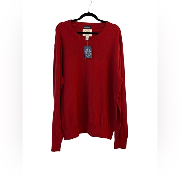 NWT - Men's St. John's Bay V-Neck Sweater in Rich Red - Size XXL - Picture 1 of 3